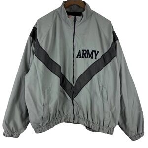 Skilcraft‎ US Army Jacket Mens XL Short Gray Bomber Full Zip Vented Windbreaker